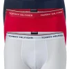 Tommy Hilfiger trunks (3-pack), heren boxers normale lengte, rood, wit en blauw