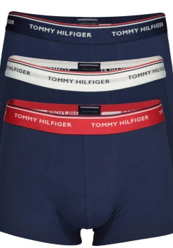 Tommy Hilfiger trunks (3-pack), heren boxers normale lengte, blauw met verschillende kleuren band