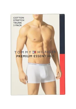 Tommy Hilfiger trunks (3-pack), heren boxers normale lengte, blauw met verschillende kleuren band