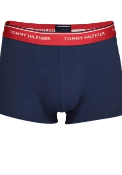 Tommy Hilfiger trunks (3-pack), heren boxers normale lengte, blauw met verschillende kleuren band