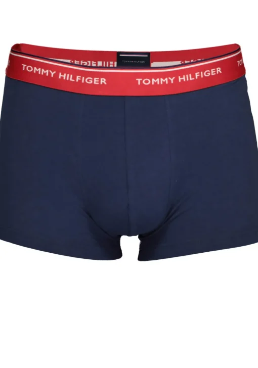 Tommy Hilfiger trunks (3-pack), heren boxers normale lengte, blauw met verschillende kleuren band