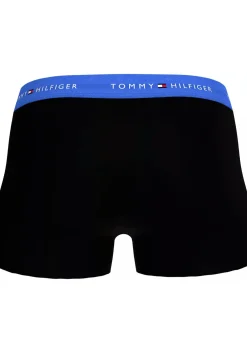 Tommy Hilfiger trunks (7-pack), heren boxers normale lengte, zwart met gekleurde tailleband