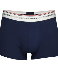Tommy Hilfiger trunks (3-pack), heren boxers normale lengte, blauw met verschillende kleuren band