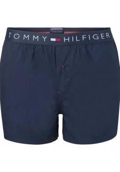 Tommy Hilfiger woven boxershort (1-pack), heren boxer katoen, wijd model, blauw uni
