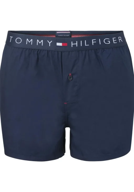 Tommy Hilfiger woven boxershort (1-pack), heren boxer katoen, wijd model, blauw uni