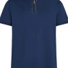 Tommy Hilfiger Zip Liquid Cotton Regular Polo, heren poloshirt, donkerblauw