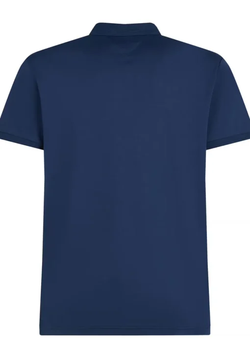 Tommy Hilfiger Zip Liquid Cotton Regular Polo, heren poloshirt, donkerblauw