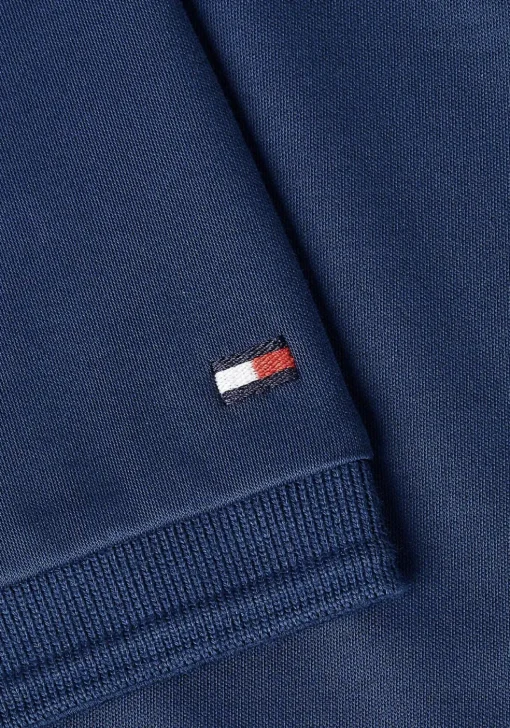 Tommy Hilfiger Zip Liquid Cotton Regular Polo, heren poloshirt, donkerblauw