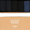VENT herensokken katoen (5-pack), zwart, navy en jeansblauw