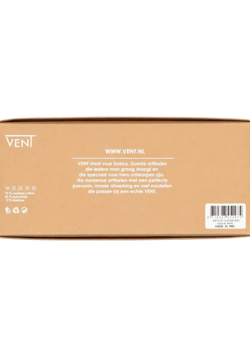 VENT herensokken katoen (5-pack), zwart