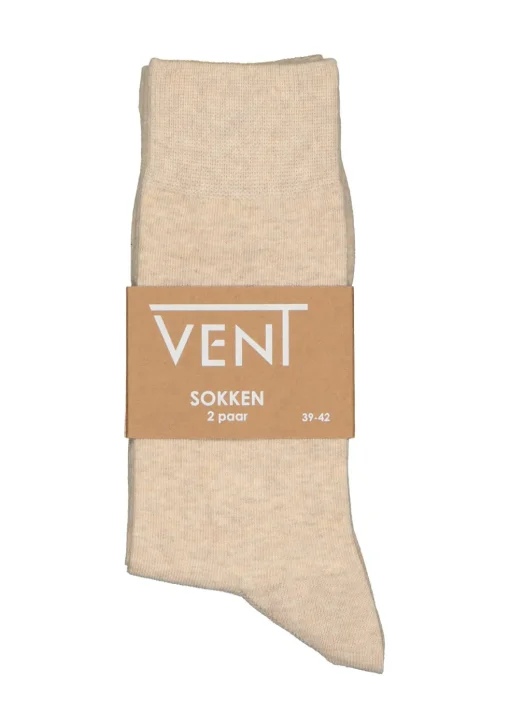 VENT herensokken katoen (2-pack), beige