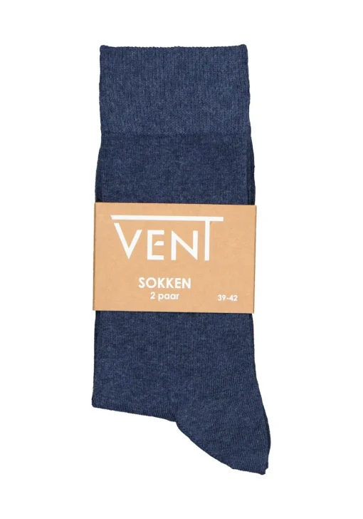 VENT herensokken katoen (2-pack), jeansblauw