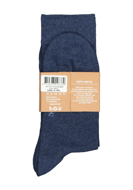 VENT herensokken katoen (2-pack), jeansblauw