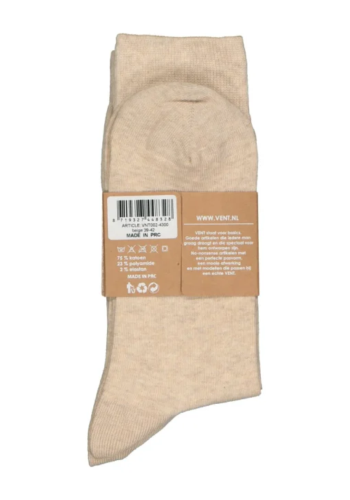 VENT herensokken katoen (2-pack), beige