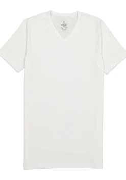 VENT strak model T-shirt V-hals (2-pack), wit
