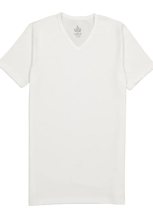 VENT strak model T-shirt V-hals (2-pack), wit