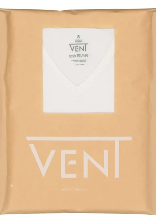 VENT strak model T-shirt V-hals (2-pack), wit