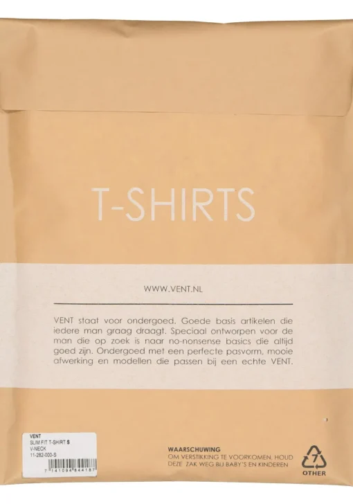 VENT strak model T-shirt V-hals (2-pack), wit