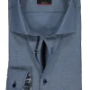 VENTI body fit overhemd, blauw structuur (contrast)