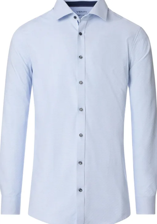 VENTI body fit overhemd, dobby, blauw