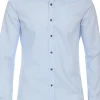 VENTI body fit overhemd, dobby, blauw