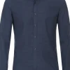 VENTI body fit overhemd, dobby, blauw