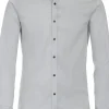 VENTI body fit overhemd, dobby, grijs