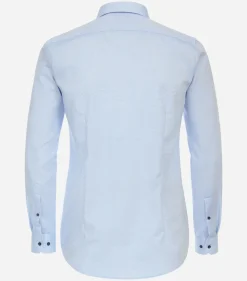 VENTI body fit overhemd, dobby, blauw
