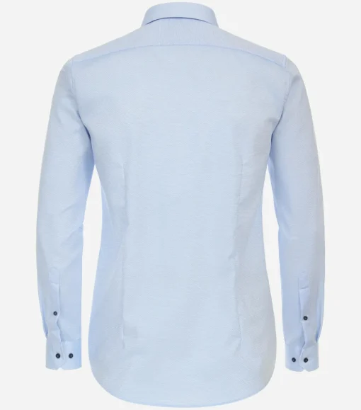 VENTI body fit overhemd, dobby, blauw