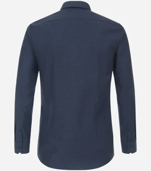 VENTI body fit overhemd, dobby, blauw