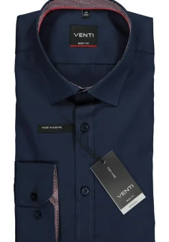 VENTI body fit overhemd, donkerblauw (contrast)