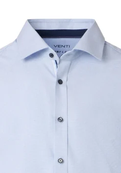 VENTI body fit overhemd, dobby, blauw
