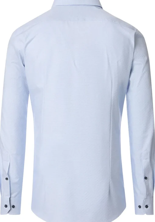 VENTI body fit overhemd, dobby, blauw