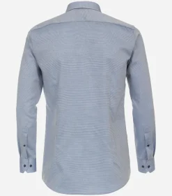 VENTI body fit overhemd, dobby, blauw