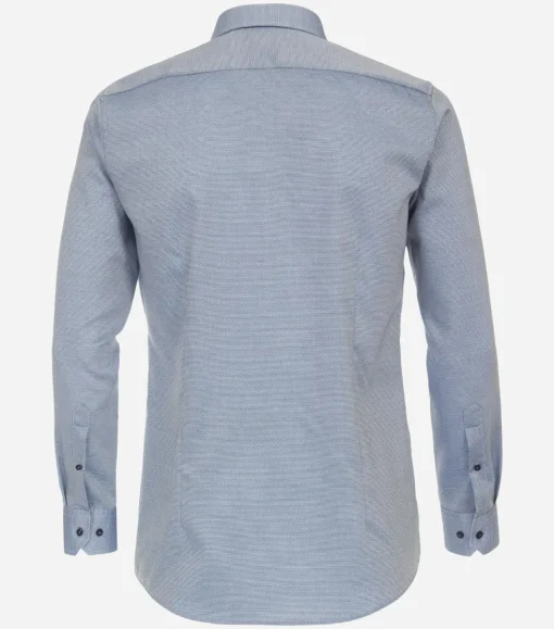 VENTI body fit overhemd, dobby, blauw