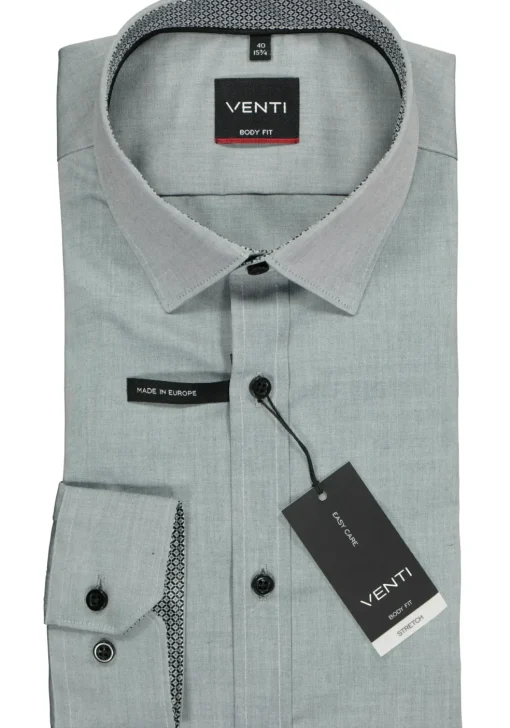 VENTI body fit overhemd, grijs (contrast)