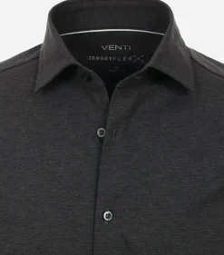 VENTI body fit overhemd, jersey, antraciet