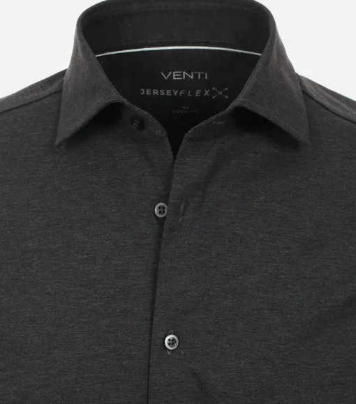 VENTI body fit overhemd, jersey, antraciet