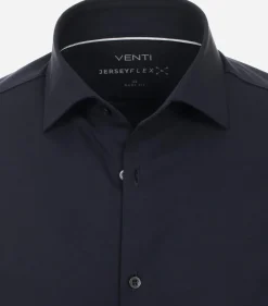VENTI body fit overhemd, jersey, blauw