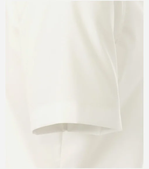 VENTI body fit overhemd, korte mouw, popeline, beige