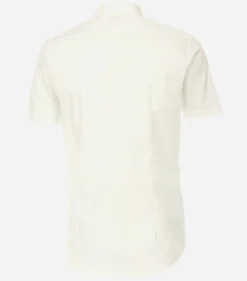 VENTI body fit overhemd, korte mouw, popeline, beige