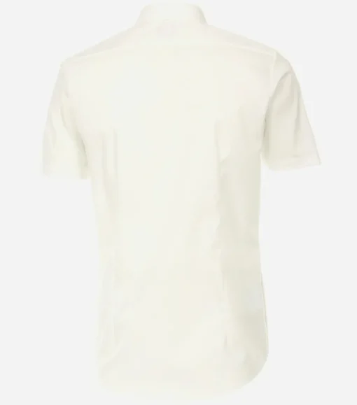 VENTI body fit overhemd, korte mouw, popeline, beige
