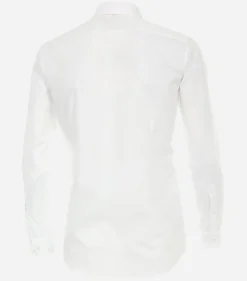 VENTI body fit overhemd, mouwlengte 7, popeline, wit