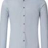 VENTI body fit overhemd, popeline, wit met blauw dessin