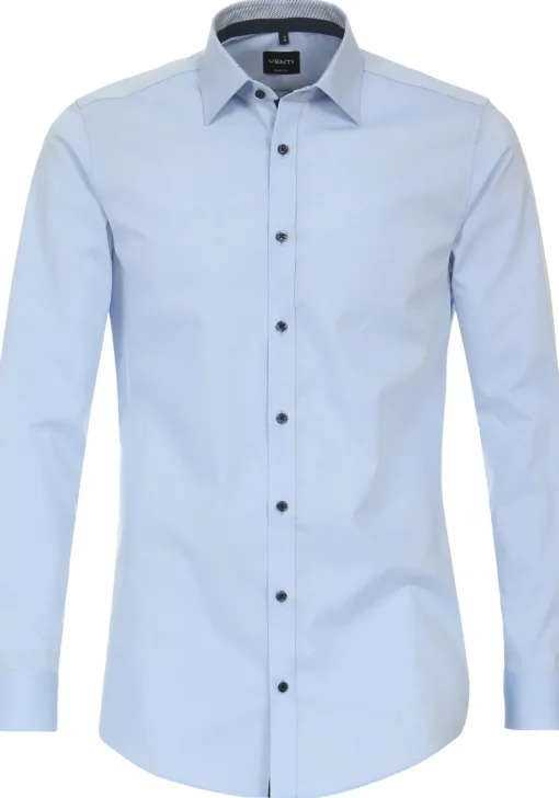 VENTI body fit overhemd, popeline, blauw