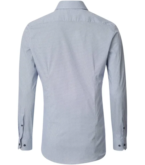 VENTI body fit overhemd, popeline, blauw dessin