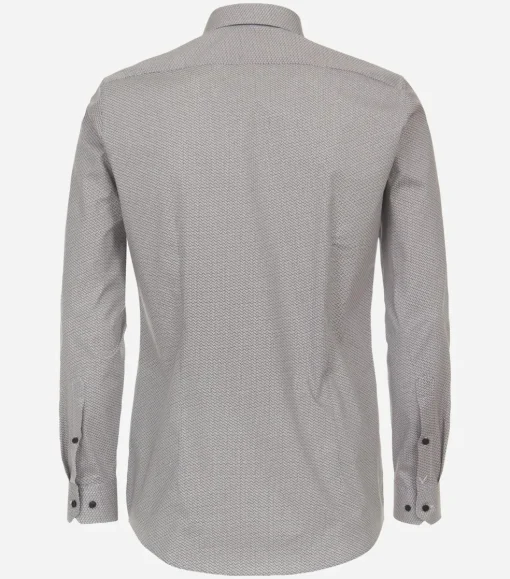 VENTI body fit overhemd, popeline, rood dessin