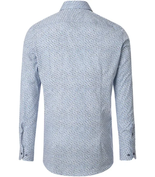 VENTI body fit overhemd, popeline, blauw dessin