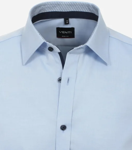 VENTI body fit overhemd, popeline, blauw