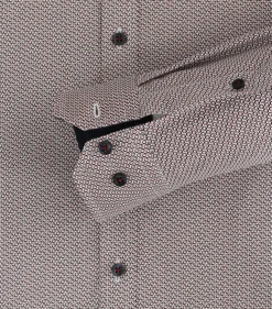VENTI body fit overhemd, popeline, rood dessin